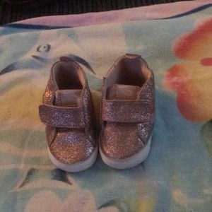 Vans baby girl pink glitter shoes